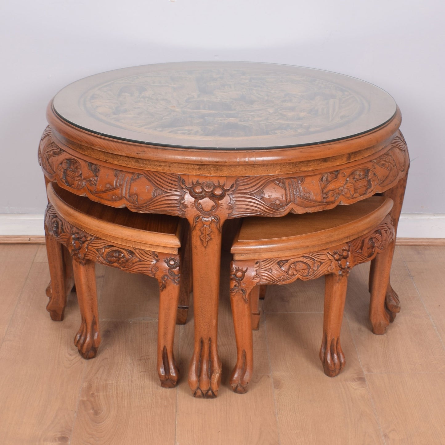 Carved Chinese Nest of Tables