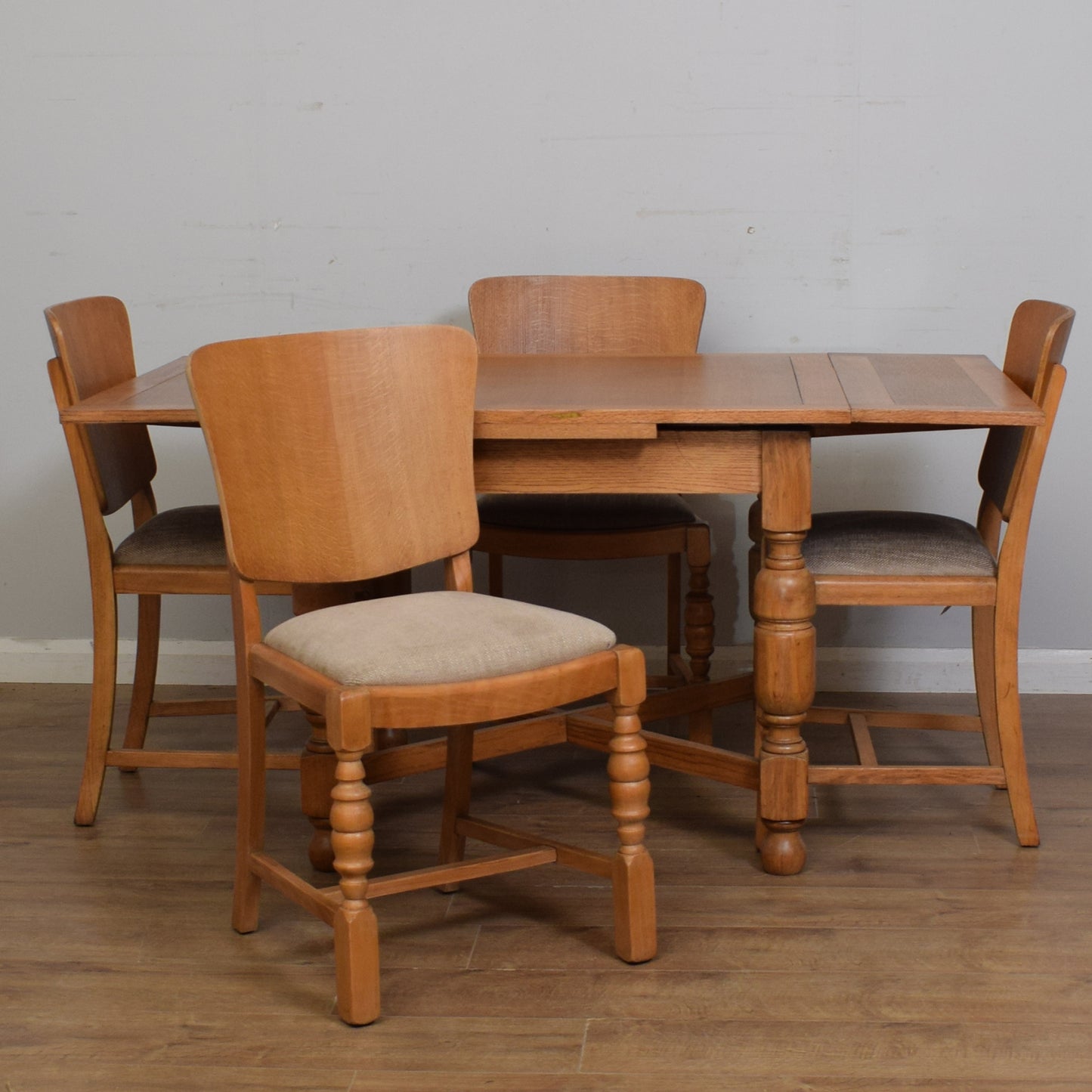Restored Draw-Leaf Table And Four Chairs
