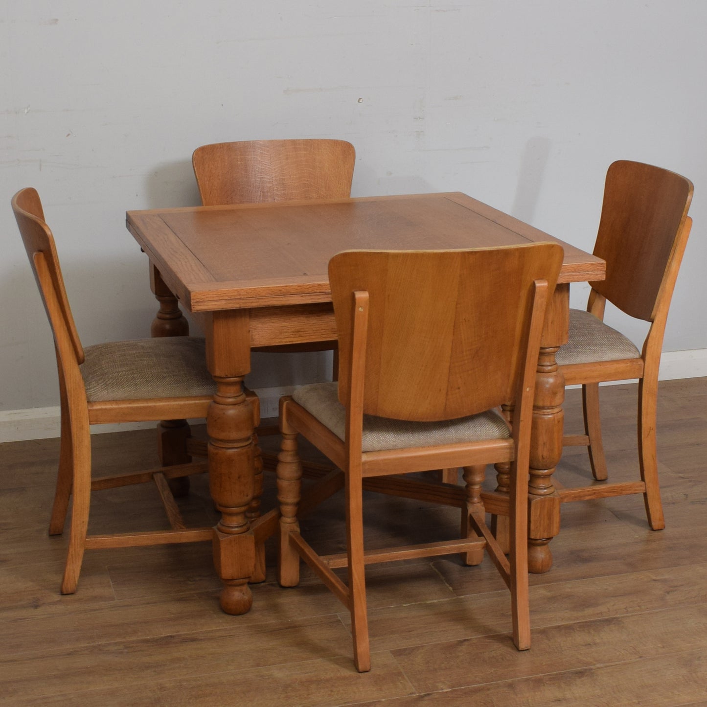 Restored Draw-Leaf Table And Four Chairs