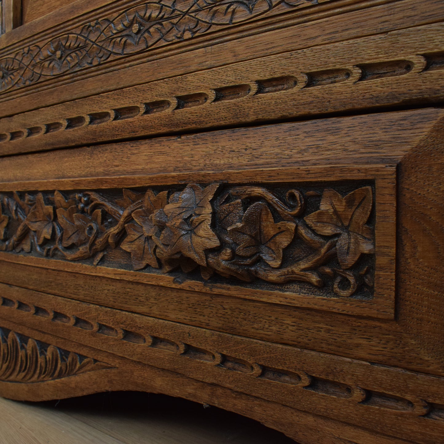 Ornate Carved Oak Sideboard