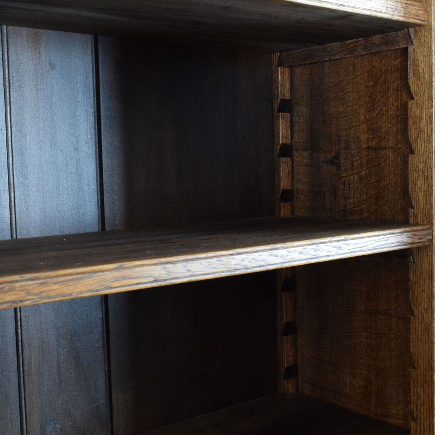 Vintage Carved Oak Bureau Bookcase
